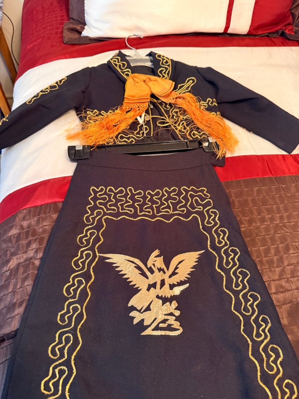 Authentic Mexican Charro Outfit Toddler 2T 3T Handmade Mariachi Suit Black Gold